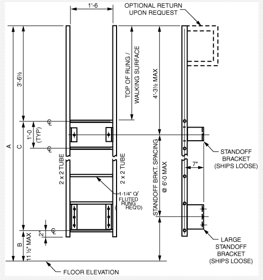 Quote Worksheet Standard WalkThrough Ladder with Wall Mount GEF, Inc.